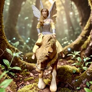 RARE Retired 2006 Schleich Bayala Sun Elf Sera and Horse Collect Fairy Figure